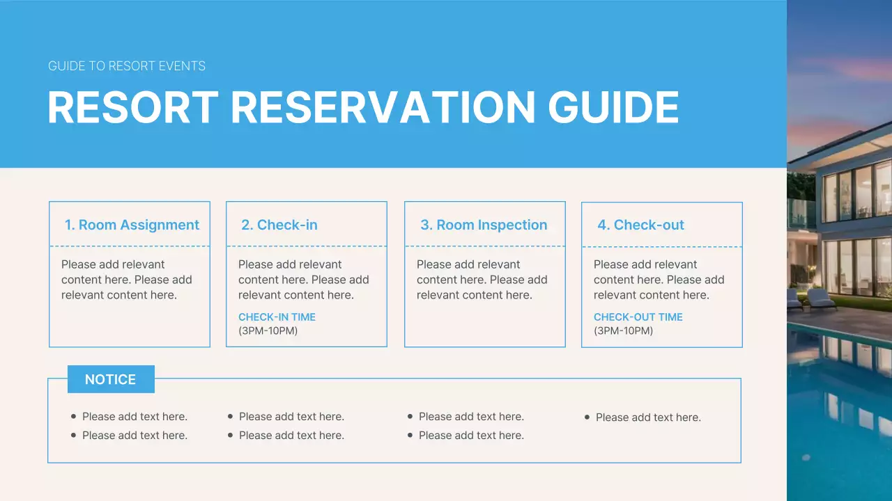 Blue Modern Resort Guide Presentation
