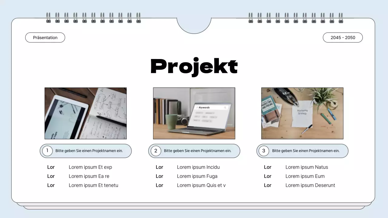 Schlichte Zettelkastenmappe in Hellblau