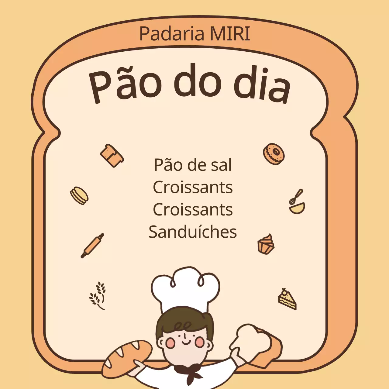 Sobre o alinhamento da padaria amarela e laranja