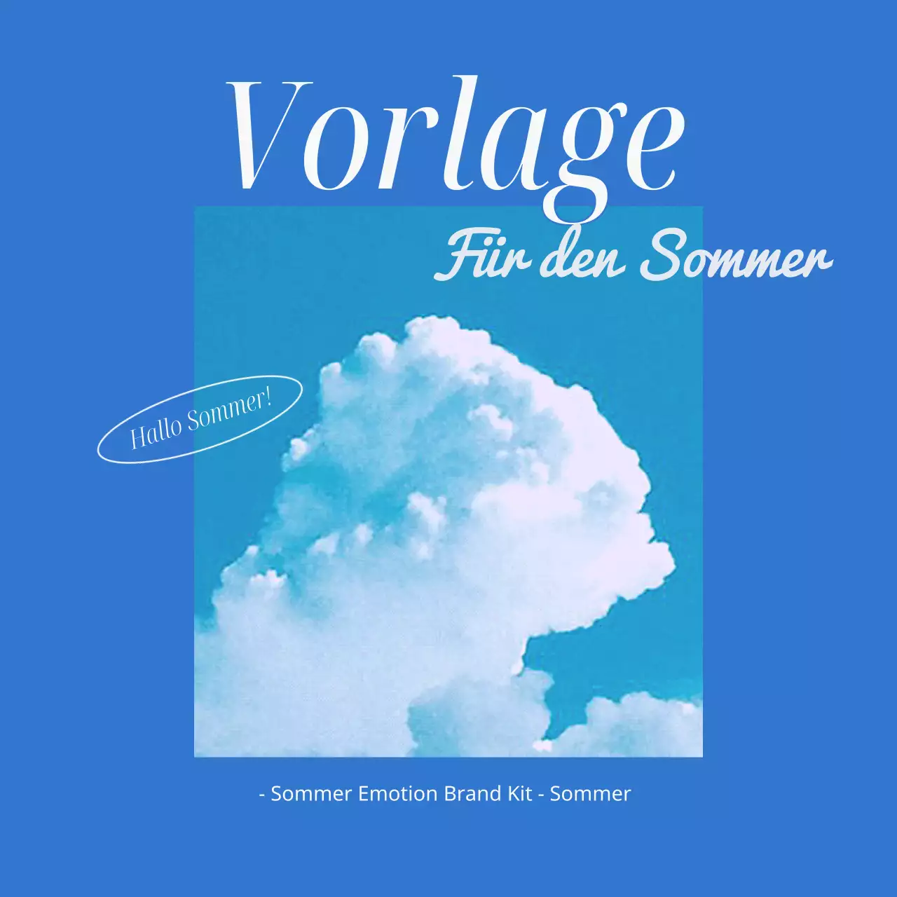 Einfache, sommerlich inspirierte Event-Anzeige in Hellblau und Blau