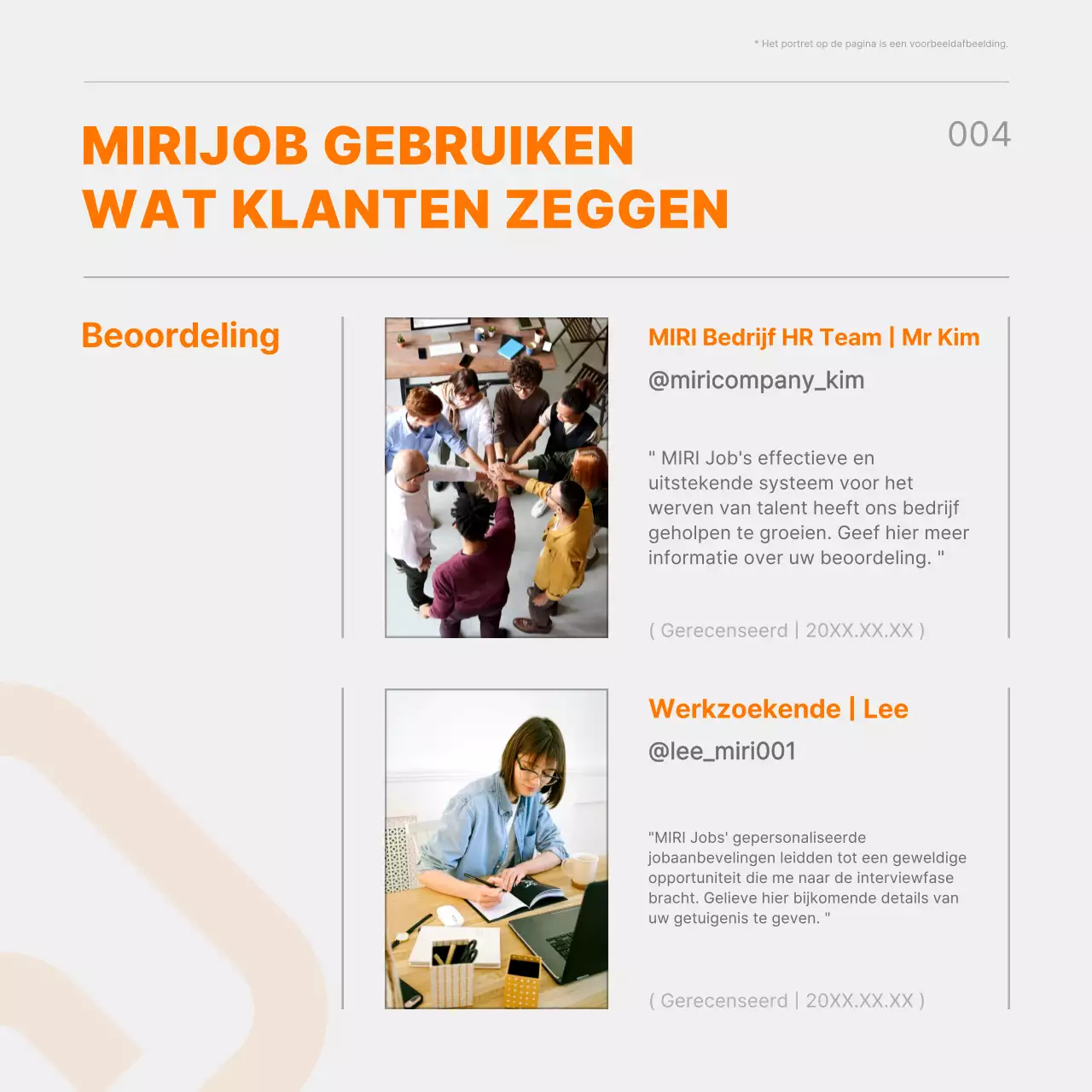 Promoot een trendy zwart-oranje platform voor het matchen van vacatures
