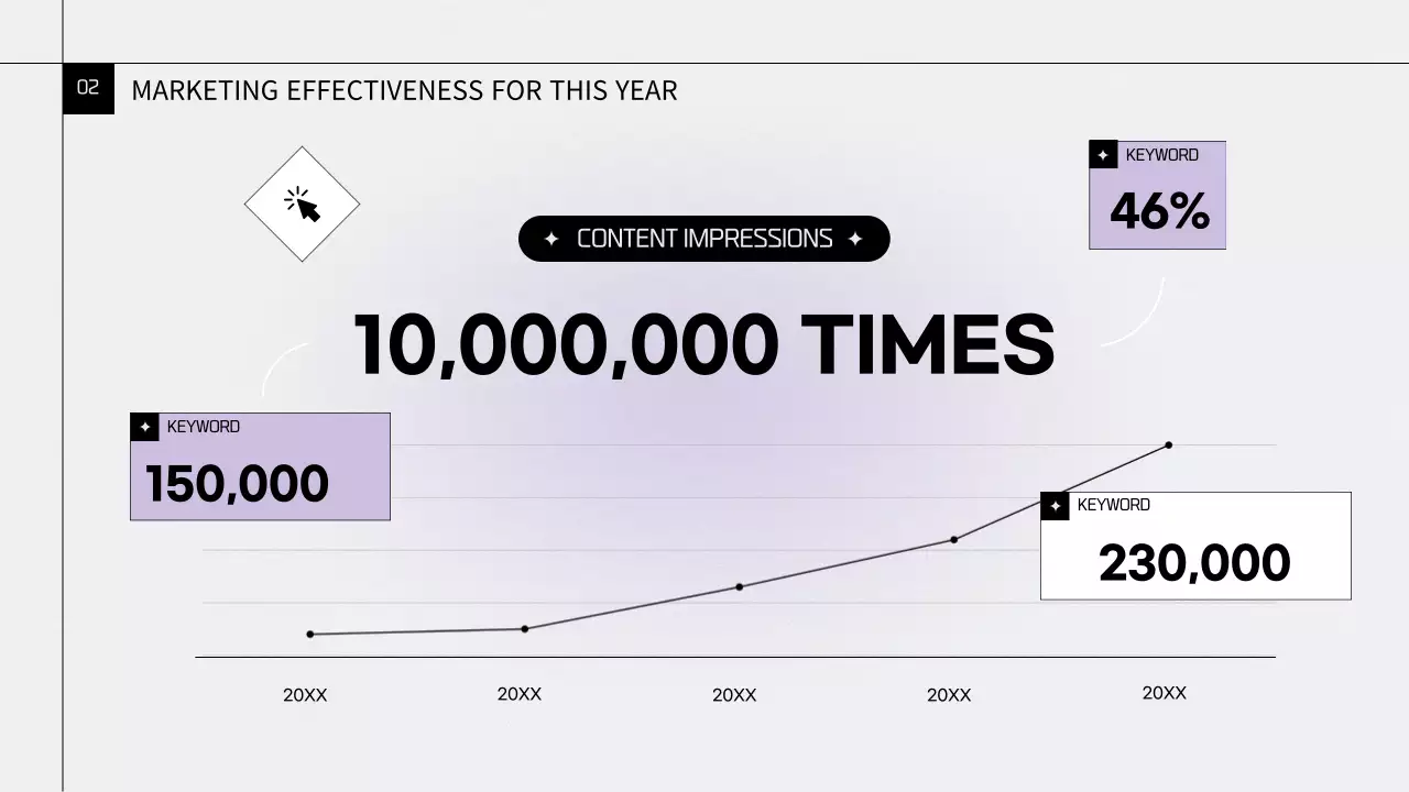 회색과 보라색의 트렌디한 마케팅 보고서