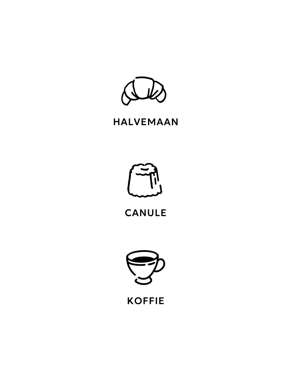 Café merchandise met tekstopmaak en dessertillustraties