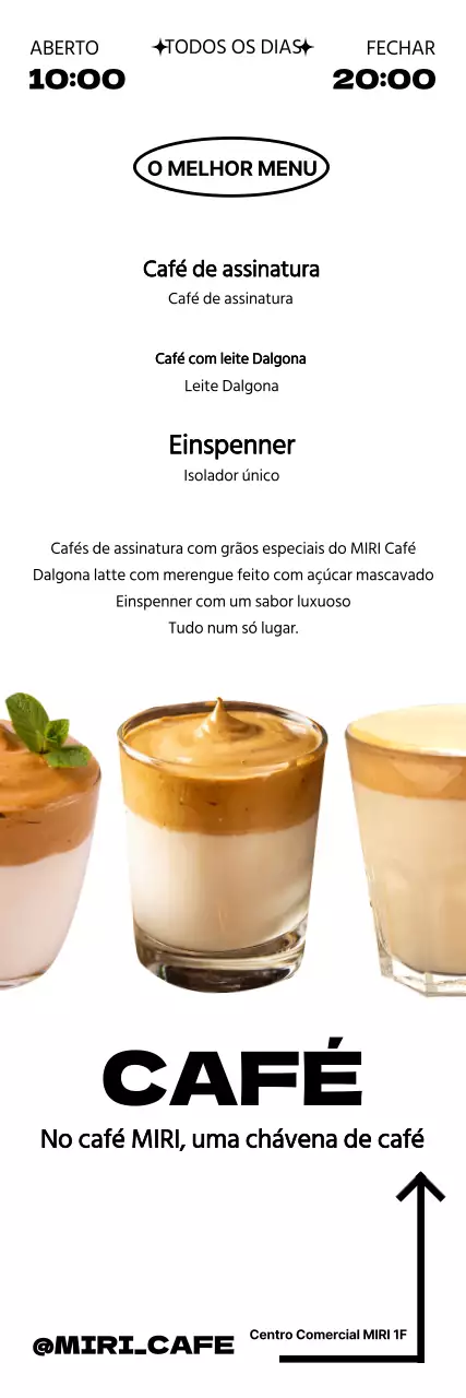 Promova o menu do seu café num estilo moderno