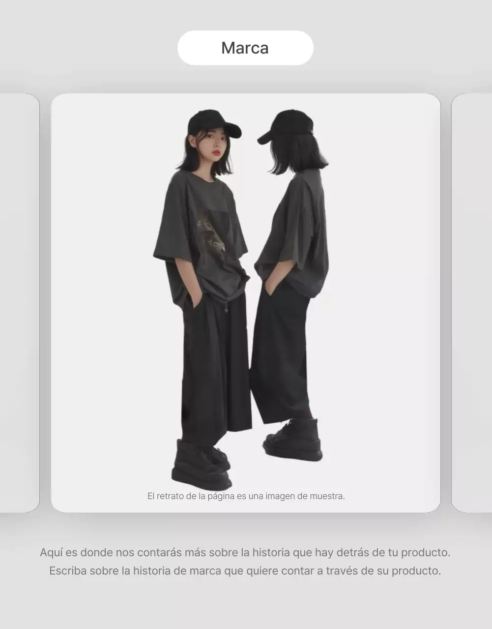 Promocione sus necesidades de maquetación fotográfica en un centro comercial de moda en gris y azul claro