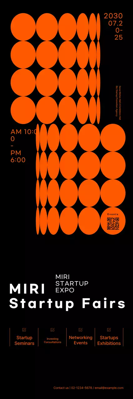 Cartaz de feira de arranque com gráficos em forma de néon