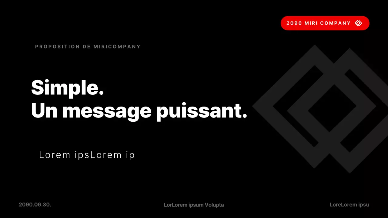 Présentation d'entreprise simple en rouge et noir