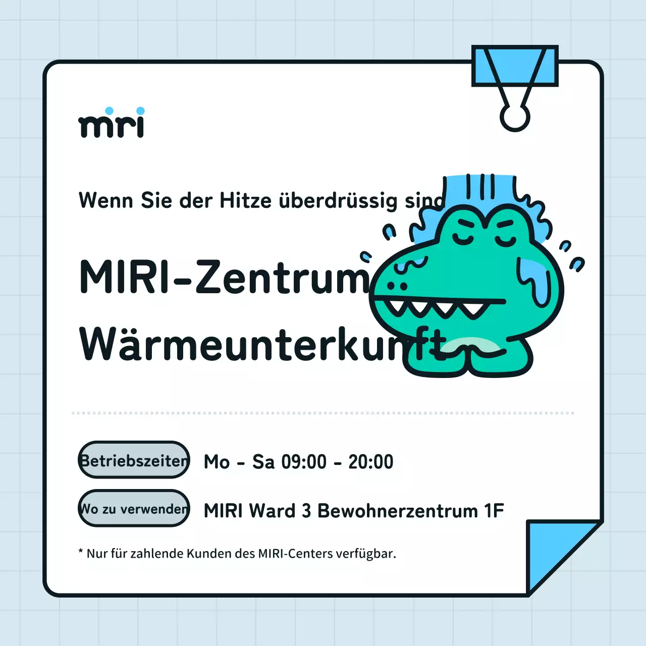 Werben Sie für einen einfachen Hitzeschutz in Hellblau und Weiß