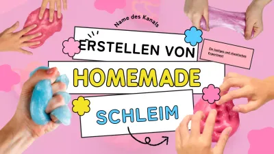 Rosa und gelbe niedliche hausgemachte Schleim machen Abdeckung