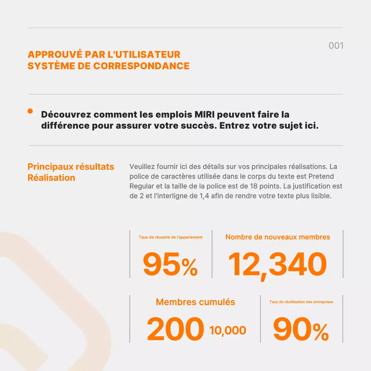 Promouvoir une plateforme de recherche d'emploi noire et orange très tendance