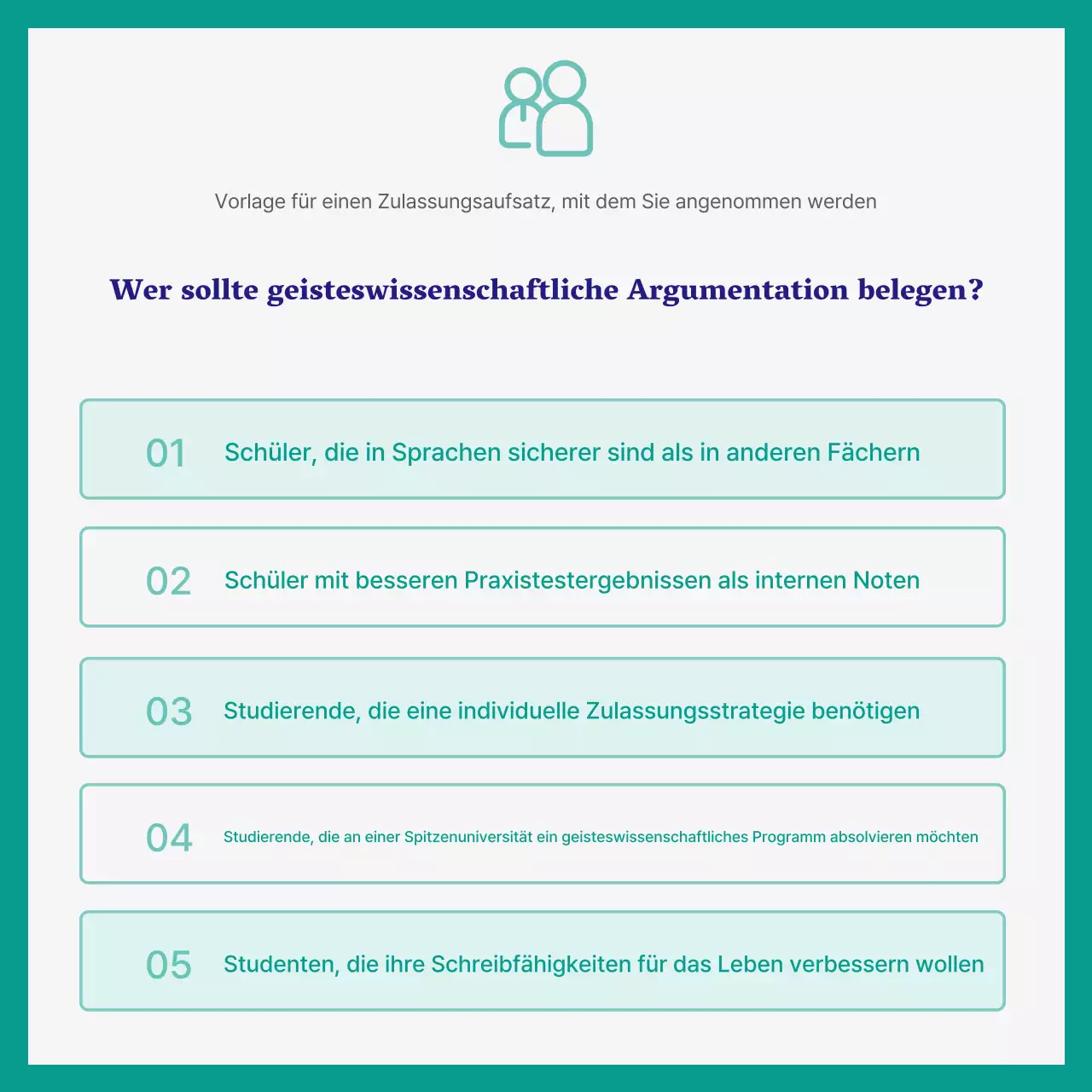 Einfache grüne und marineblaue Aufnahmeprüfung Aufsatz Schulförderung