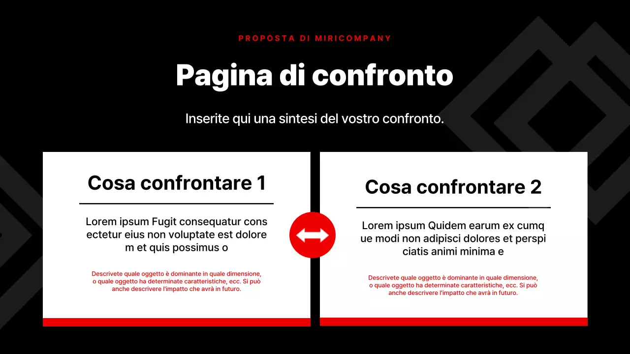 Semplice presentazione aziendale in rosso e nero