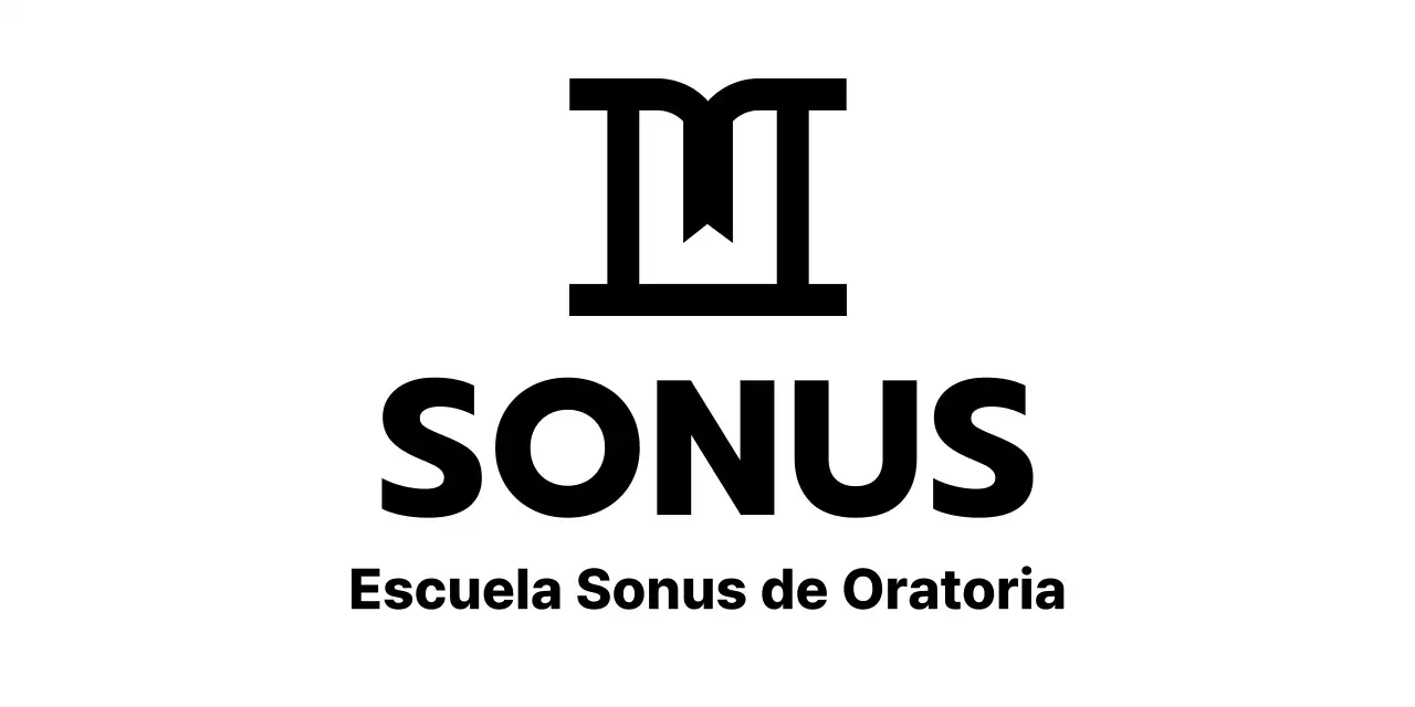 Diseño de escuela de oratoria con icono de podio
