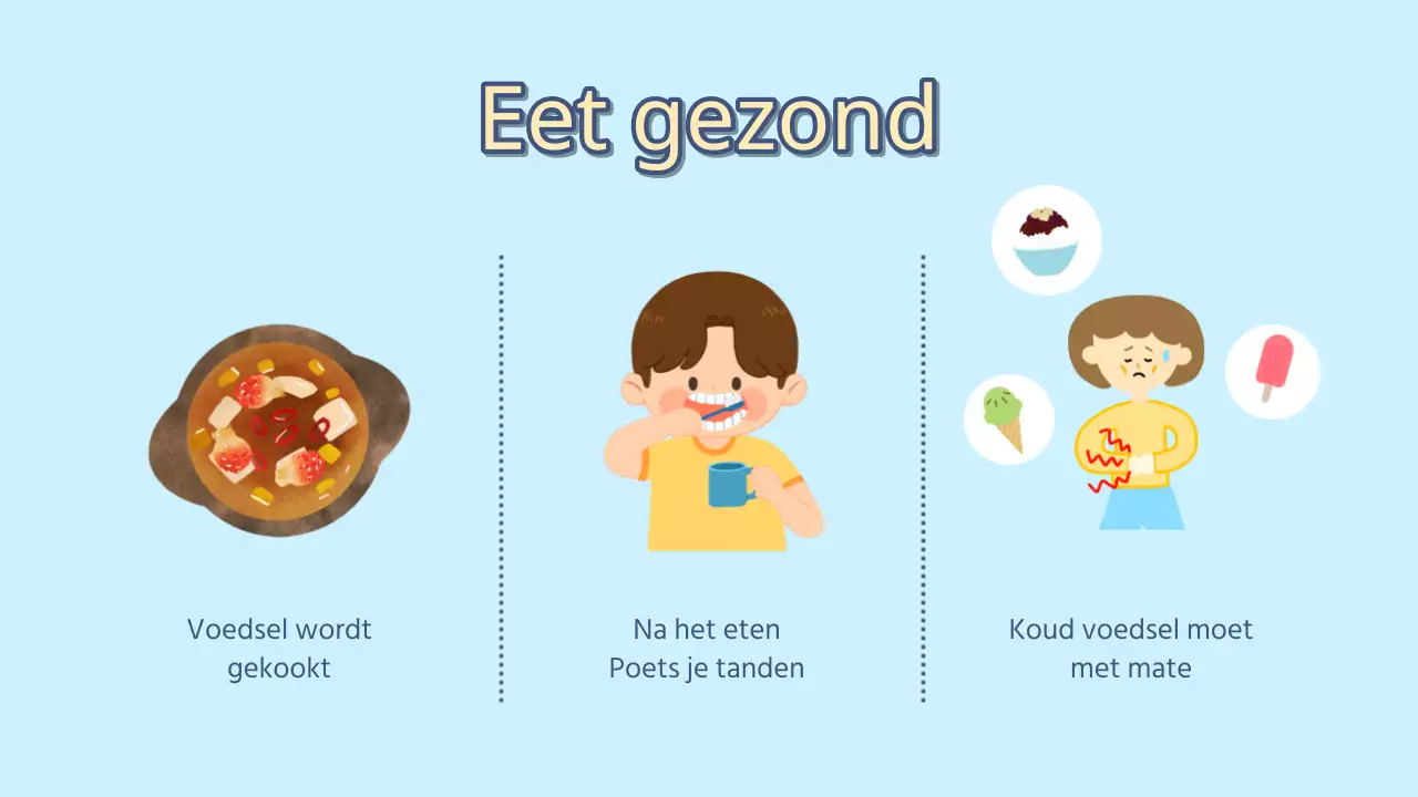 Een lichtblauwe en chartreuse zomervakantiepresentatie voor scholen