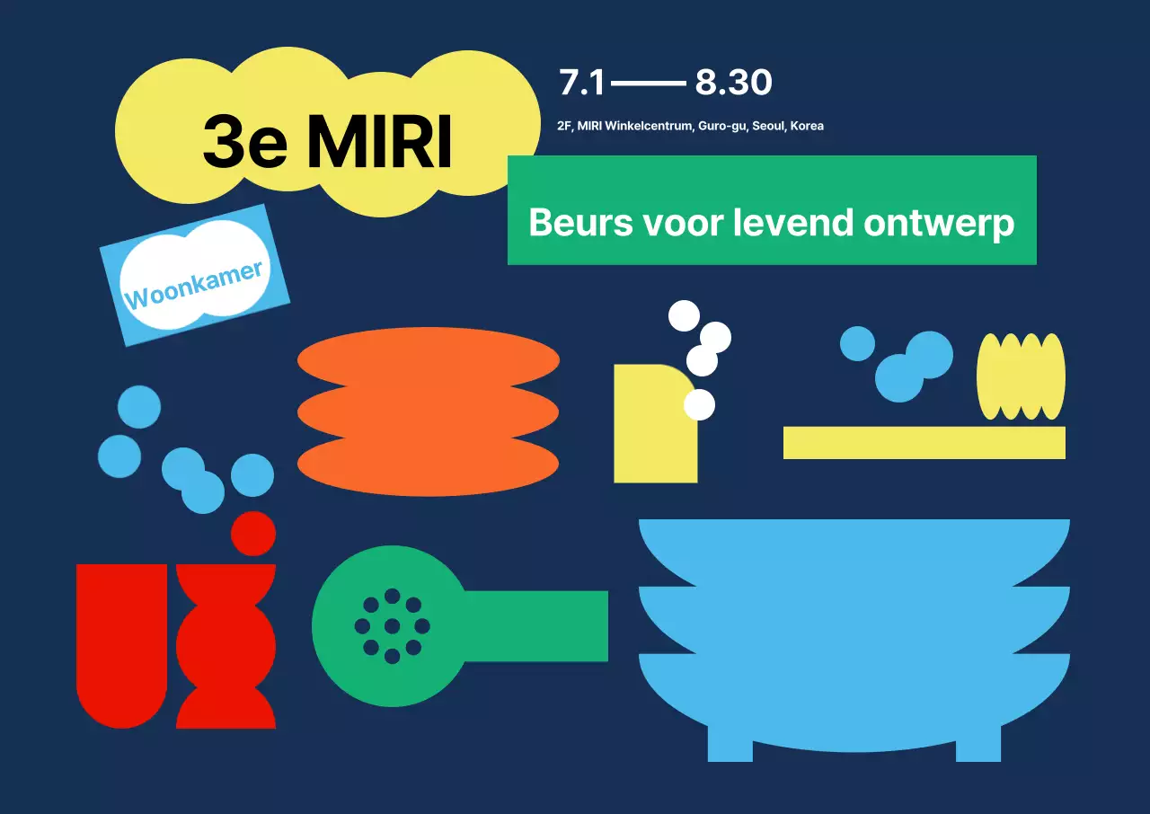 Living Design Fair met eenvoudige meubelafbeeldingen