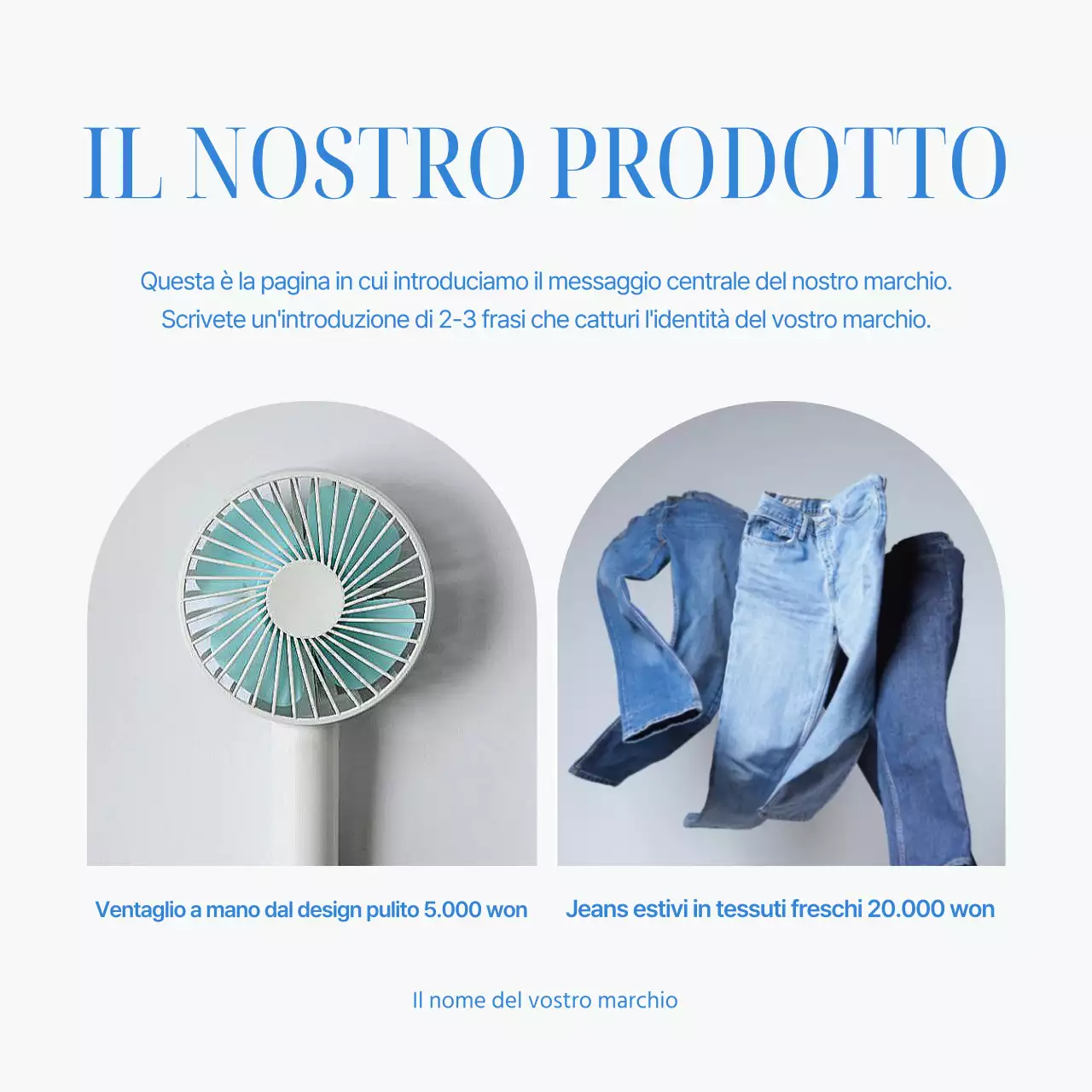 Annuncio per eventi semplice e di ispirazione estiva in azzurro e blu