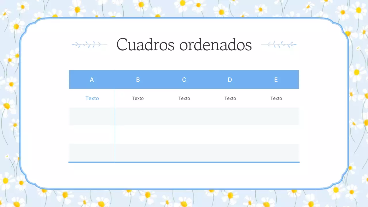 Sencillas flores de verano en presentación azul claro y amarillo