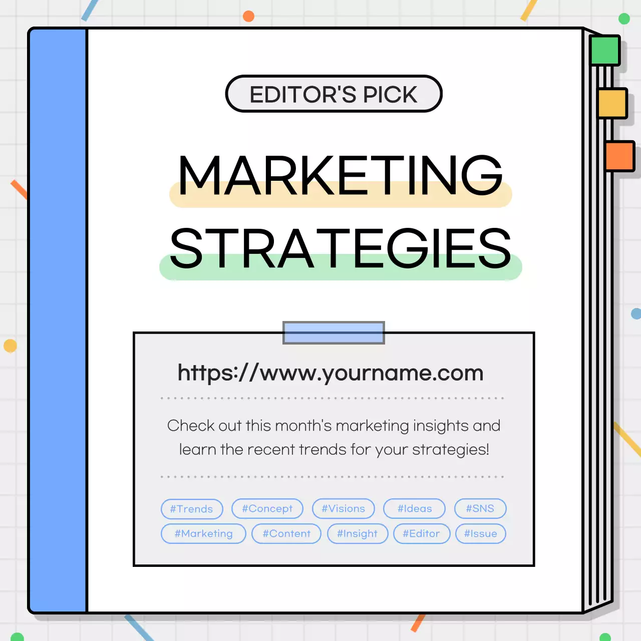 Blue Minimal Marketing Guide Social Media Post