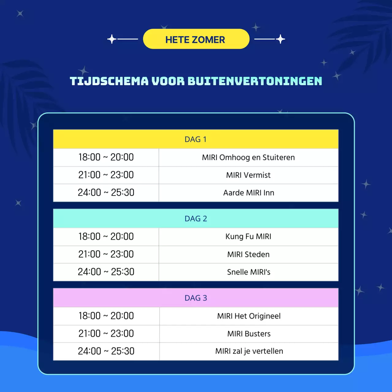 Promoot vakantiefeesten met vleugjes marineblauw en geel