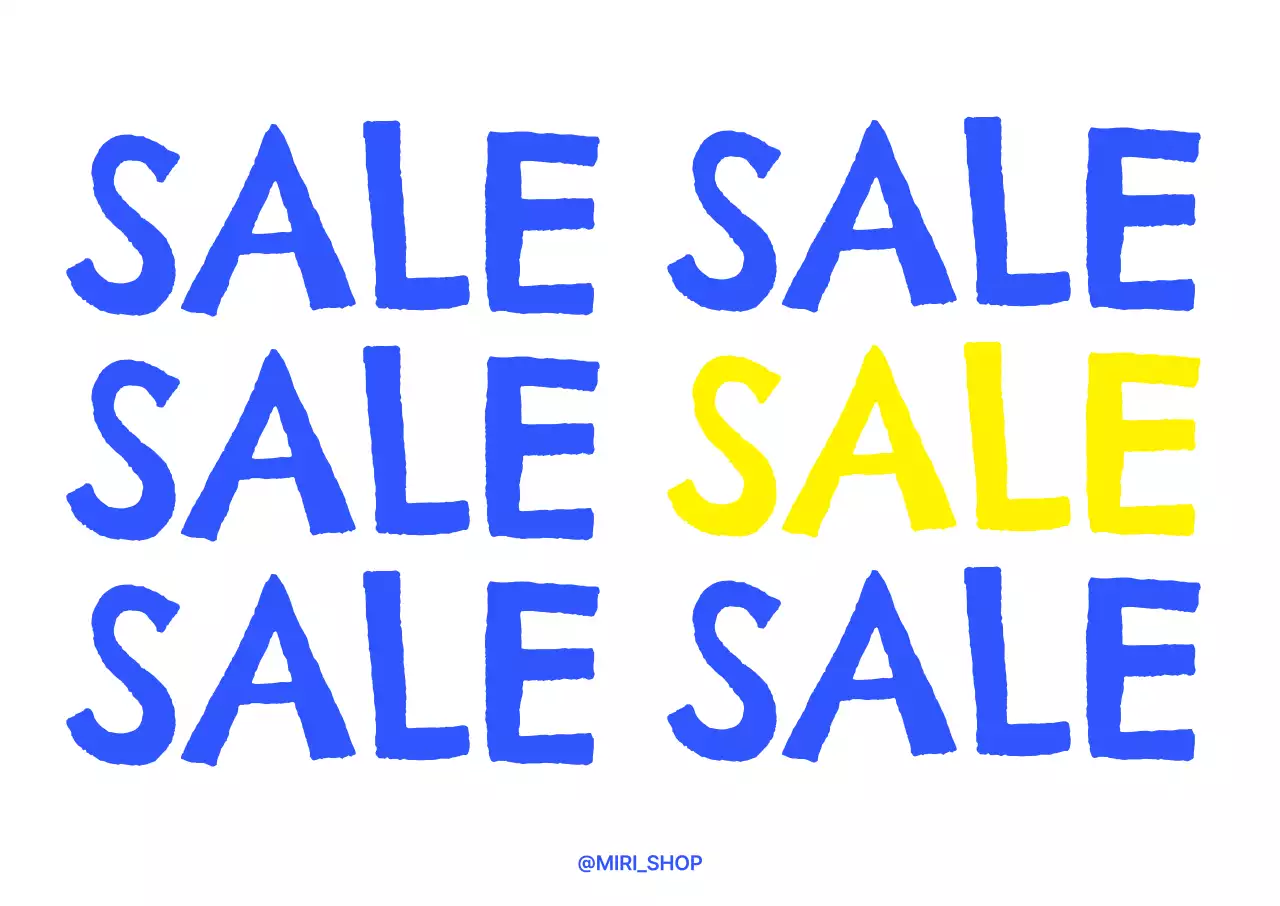 涼しげな色合いのセール案内立体ポスター