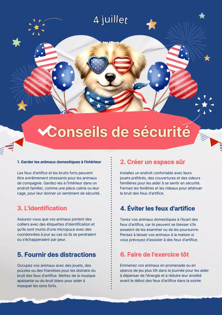 Conseils de sécurité pour les animaux de compagnie à l'occasion de la fête du 4 juillet