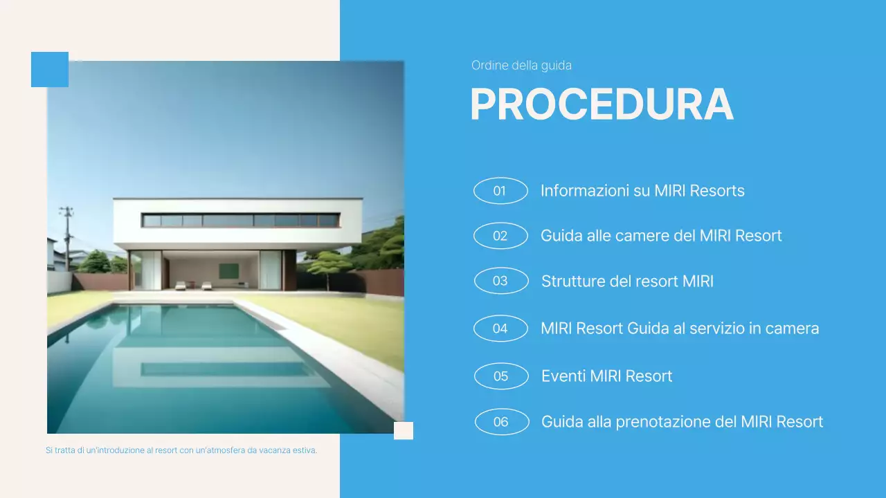 Un semplice primer resort blu e avorio