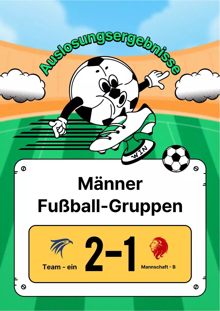Grün-gelbe Fußballspiel-Ergebnisankündigungen