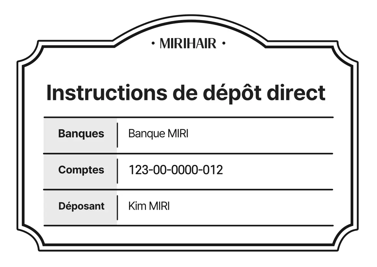 Instructions de domiciliation modernes, en noir et blanc