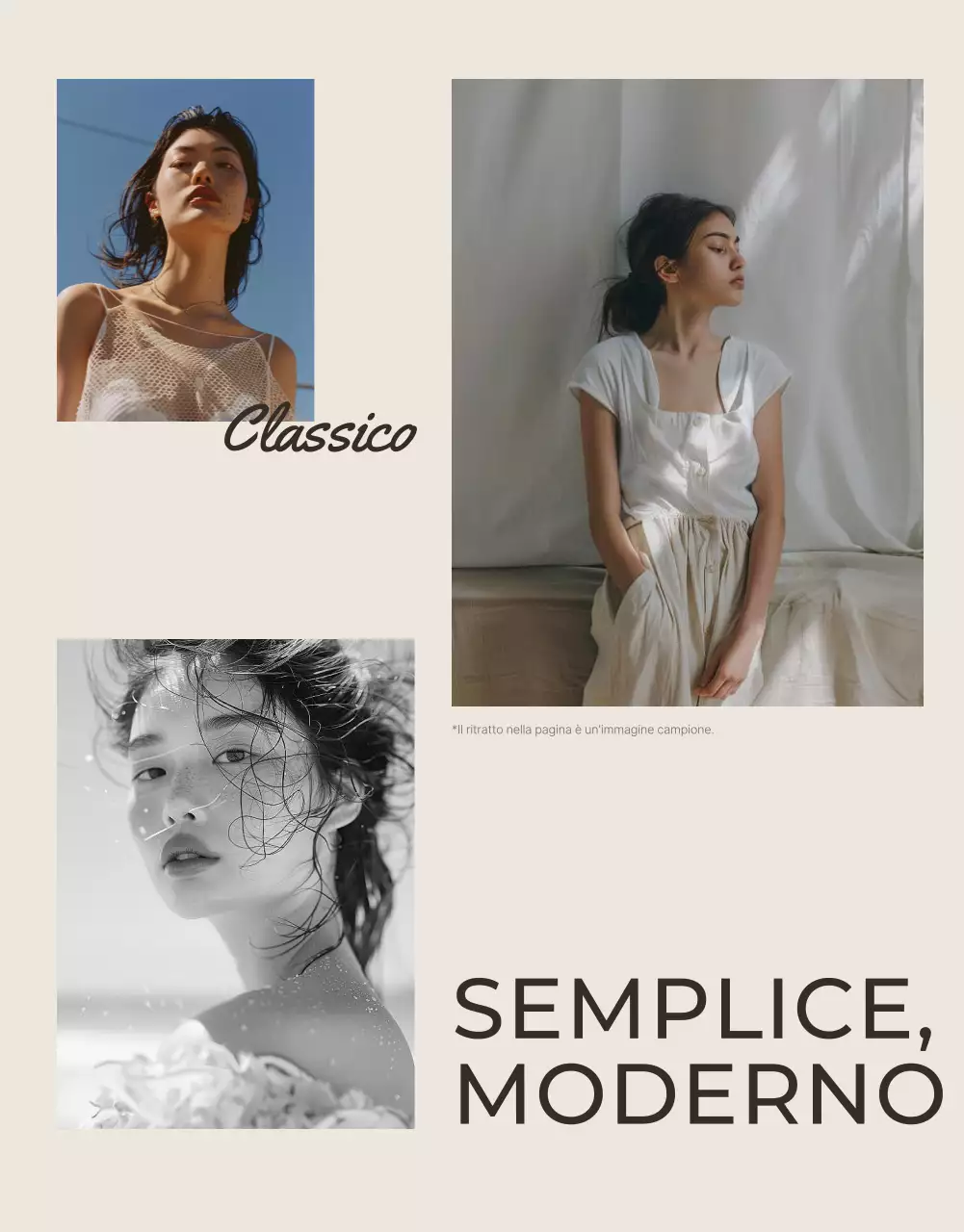 Semplice annuncio di moda in beige