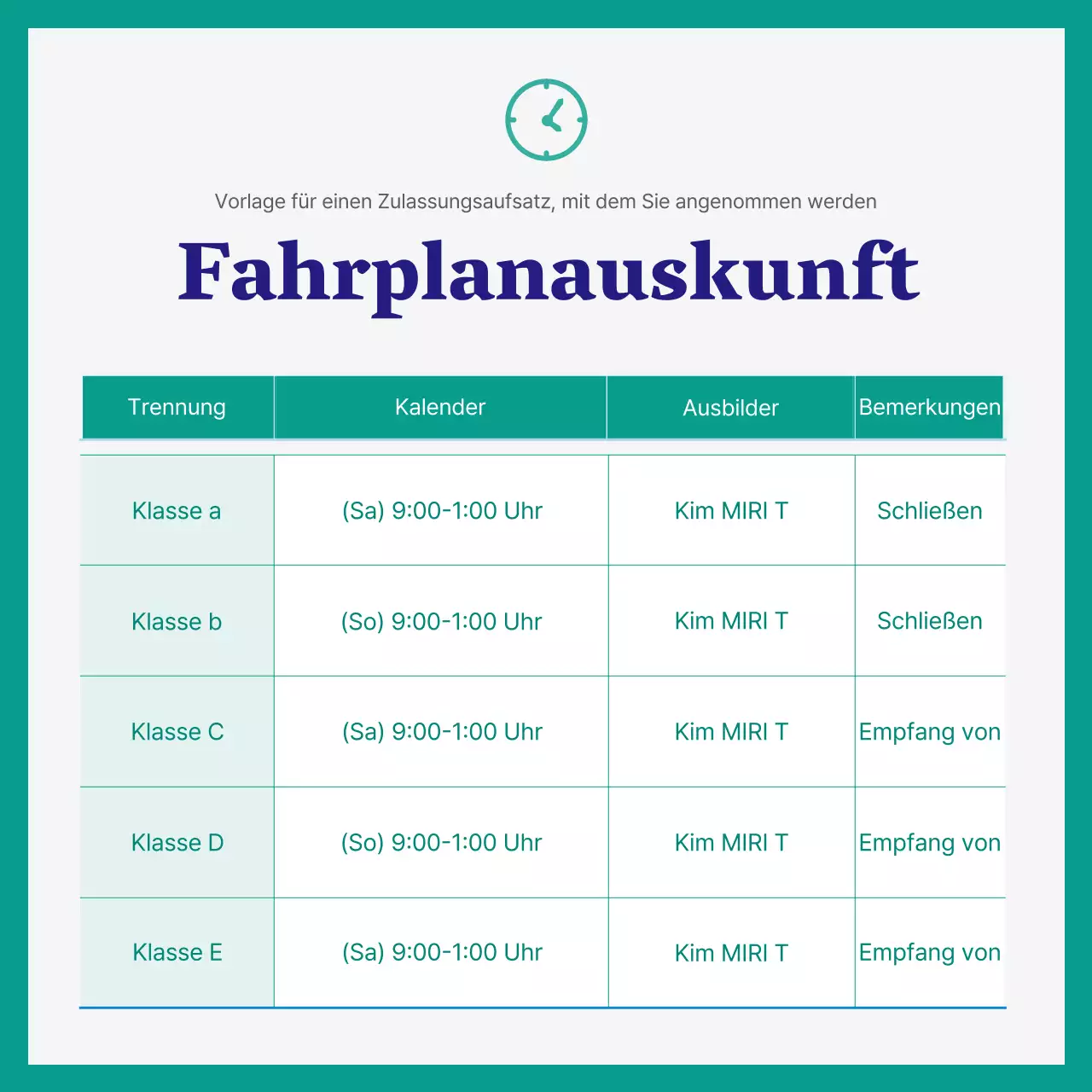 Einfache grüne und marineblaue Aufnahmeprüfung Aufsatz Schulförderung