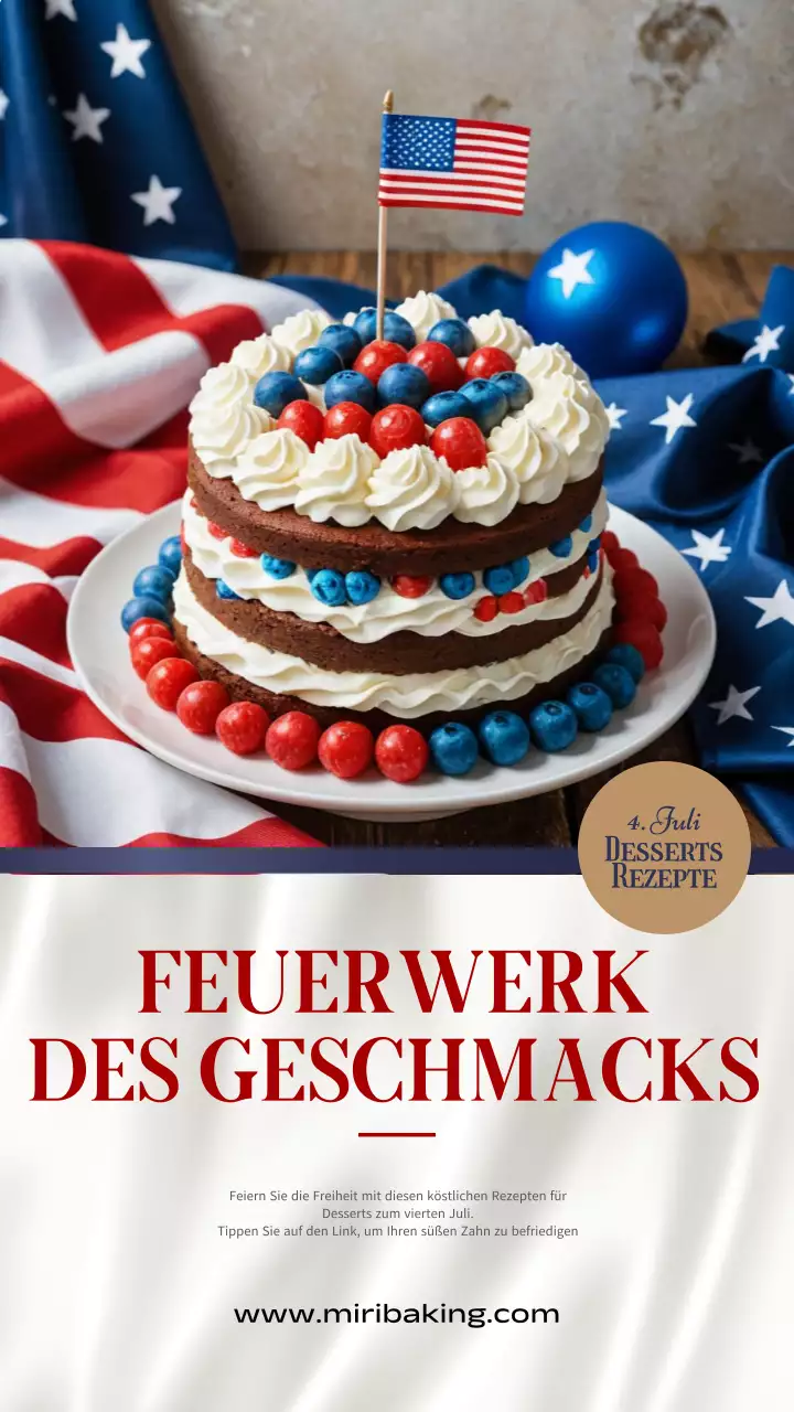 Ein modernes Rezept für ein Dessert zum 4. Juli in Rot und Blau