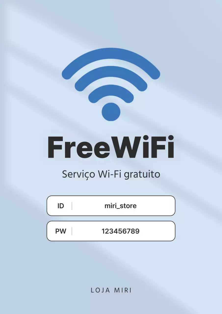 Aviso de ligação wifi simples azul e azul claro