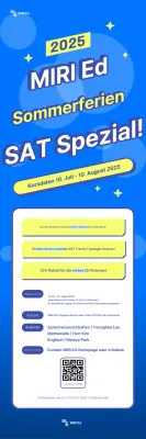 Das blaue Banner, das die Sommersession für Prüflinge ankündigt