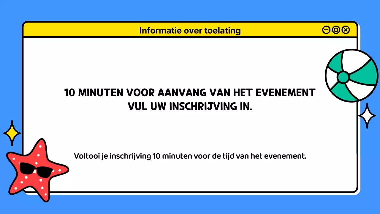 Aankondiging van een kitscherig zomerfestival in blauw