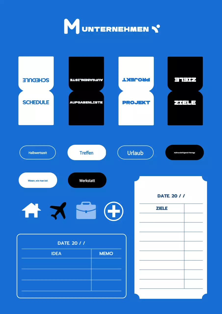 Eine Sammlung von blauen Etikettenaufklebern