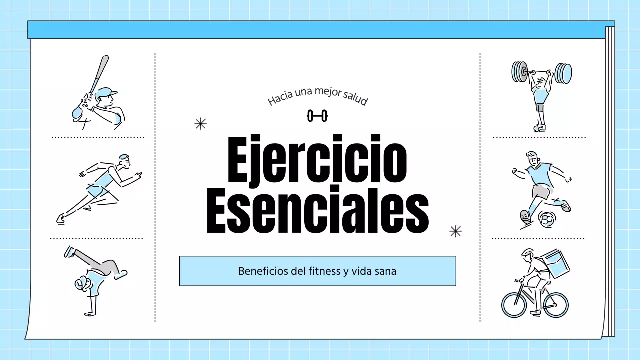 Material didáctico de salud para ejercicios sencillos de color azul claro