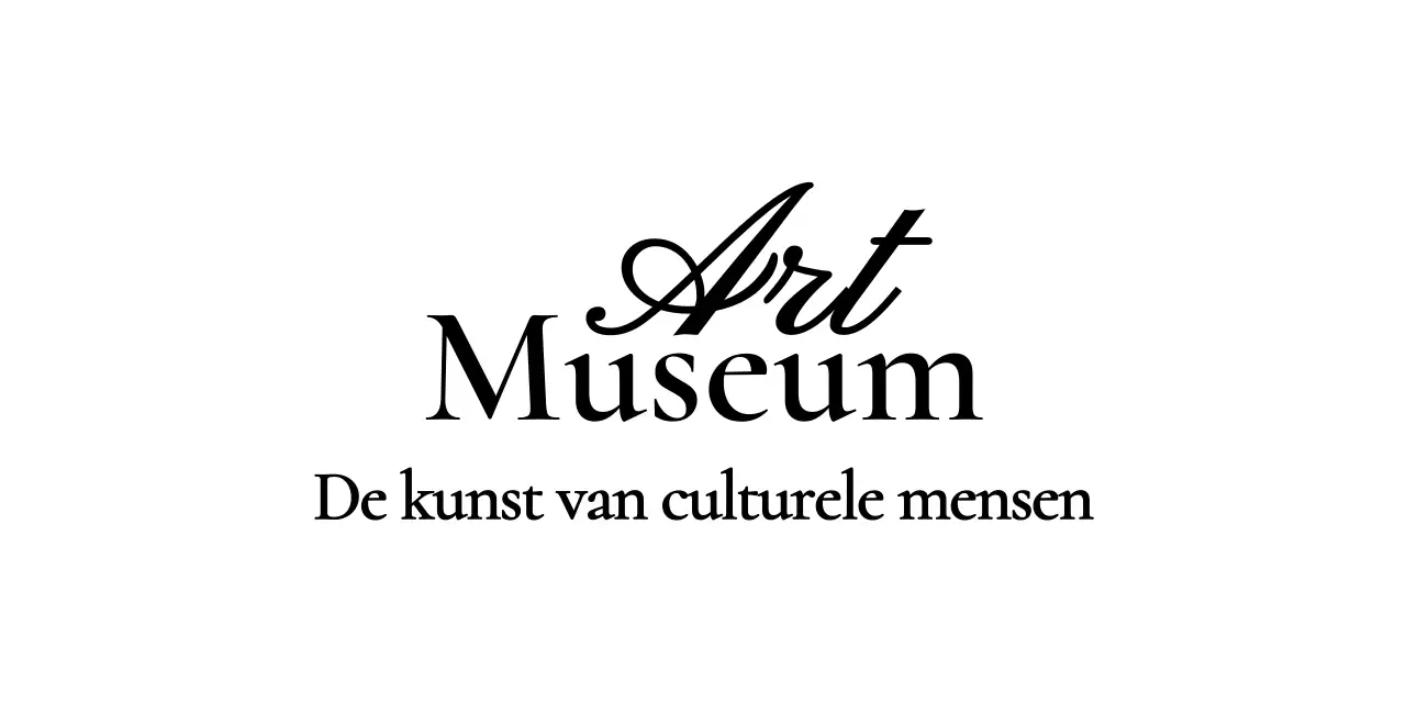 Museumlogo met stijlvol cursief concept