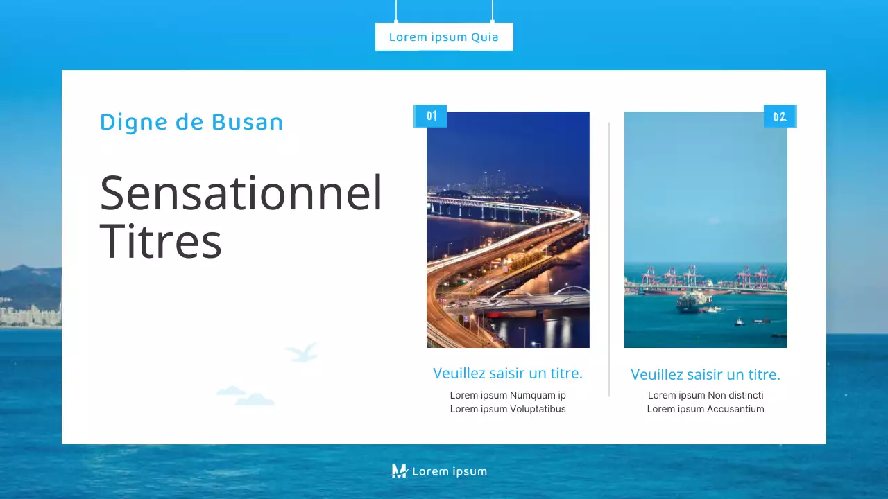 Un simple guide touristique bleu et blanc de Busan