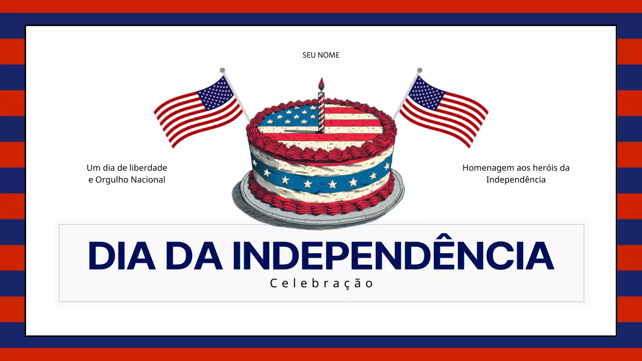 Recursos modernos para o 4 de julho em vermelho e azul-marinho