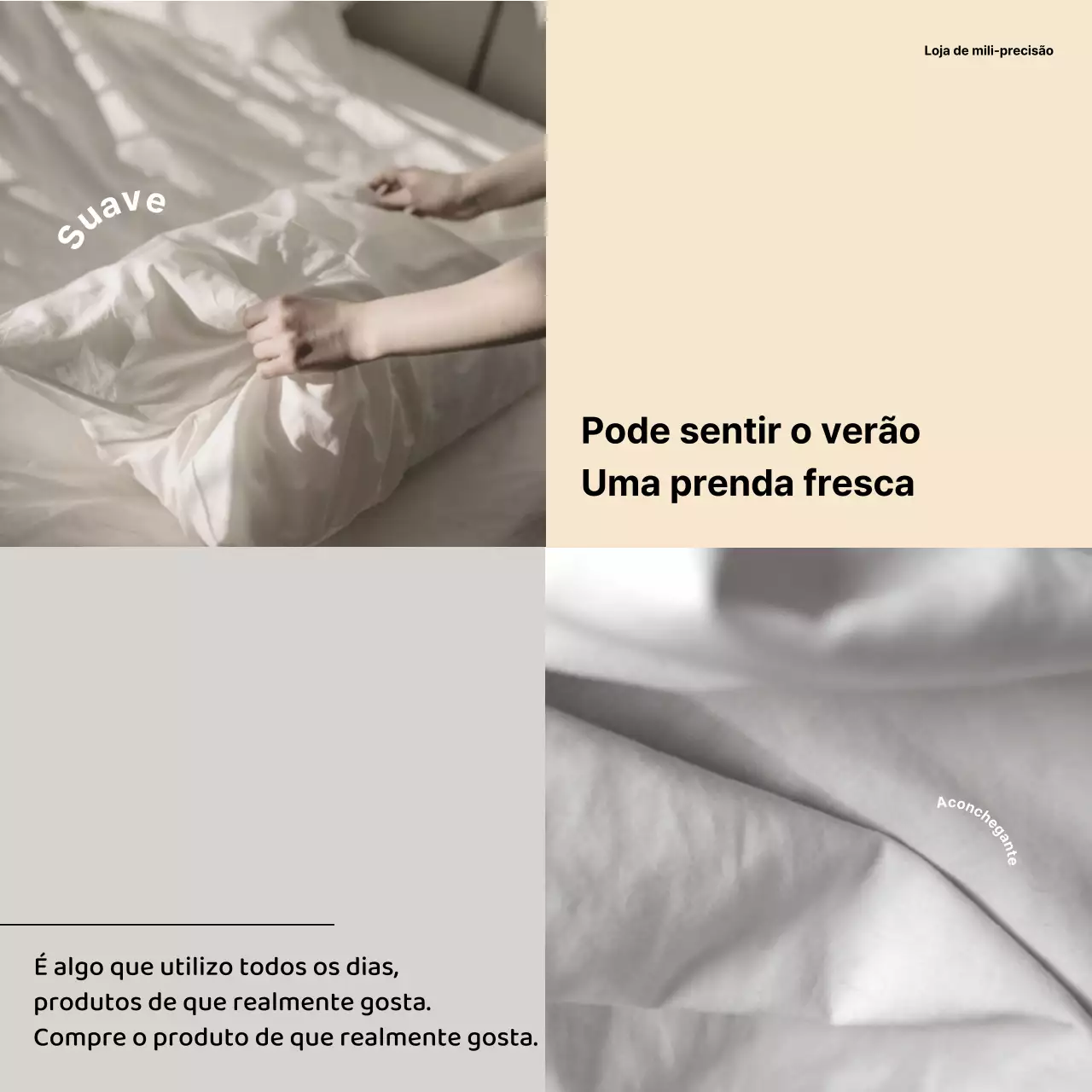 Mensagens simples de promoção de produtos em marfim e cinzento