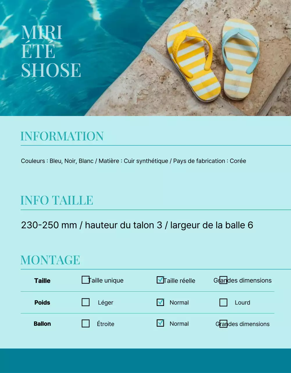 Promouvoir des chaussures d'été tendance en bleu clair