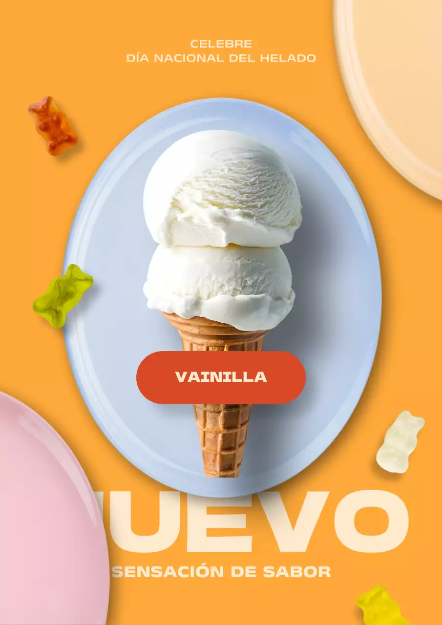 Anunciamos la nueva carta de helados de moda en naranja y azul claro
