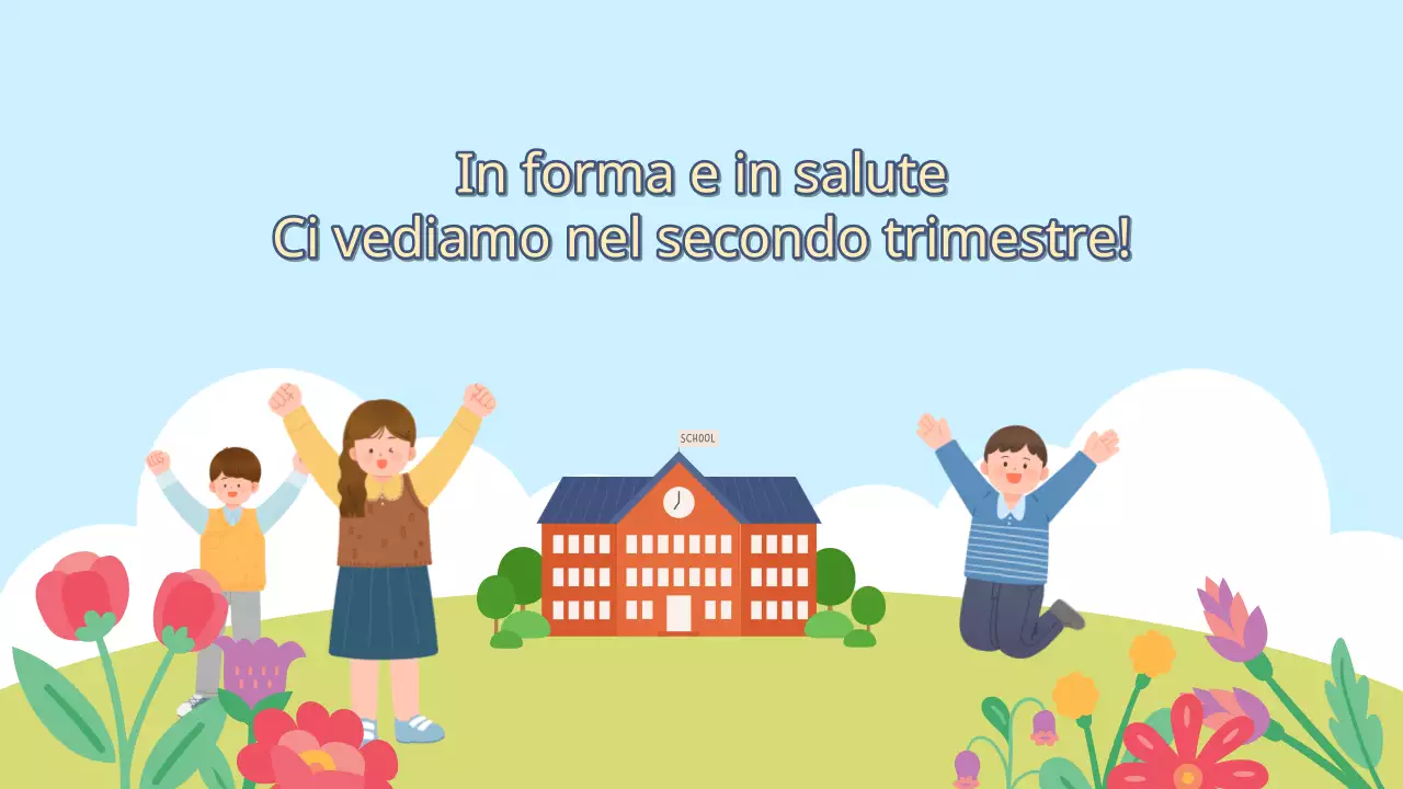 Presentazione delle vacanze scolastiche in azzurro e chartreuse