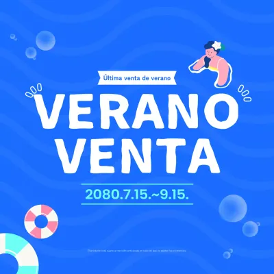 Bonitos anuncios azules de descuentos de verano.