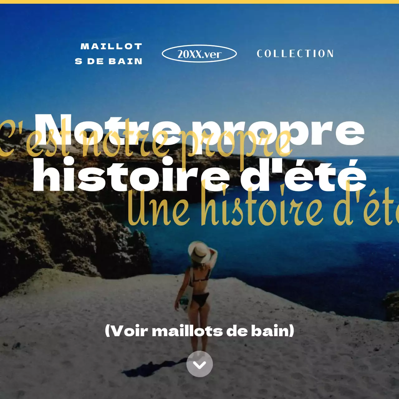 Promouvoir les maillots de bain classiques jaunes et blancs