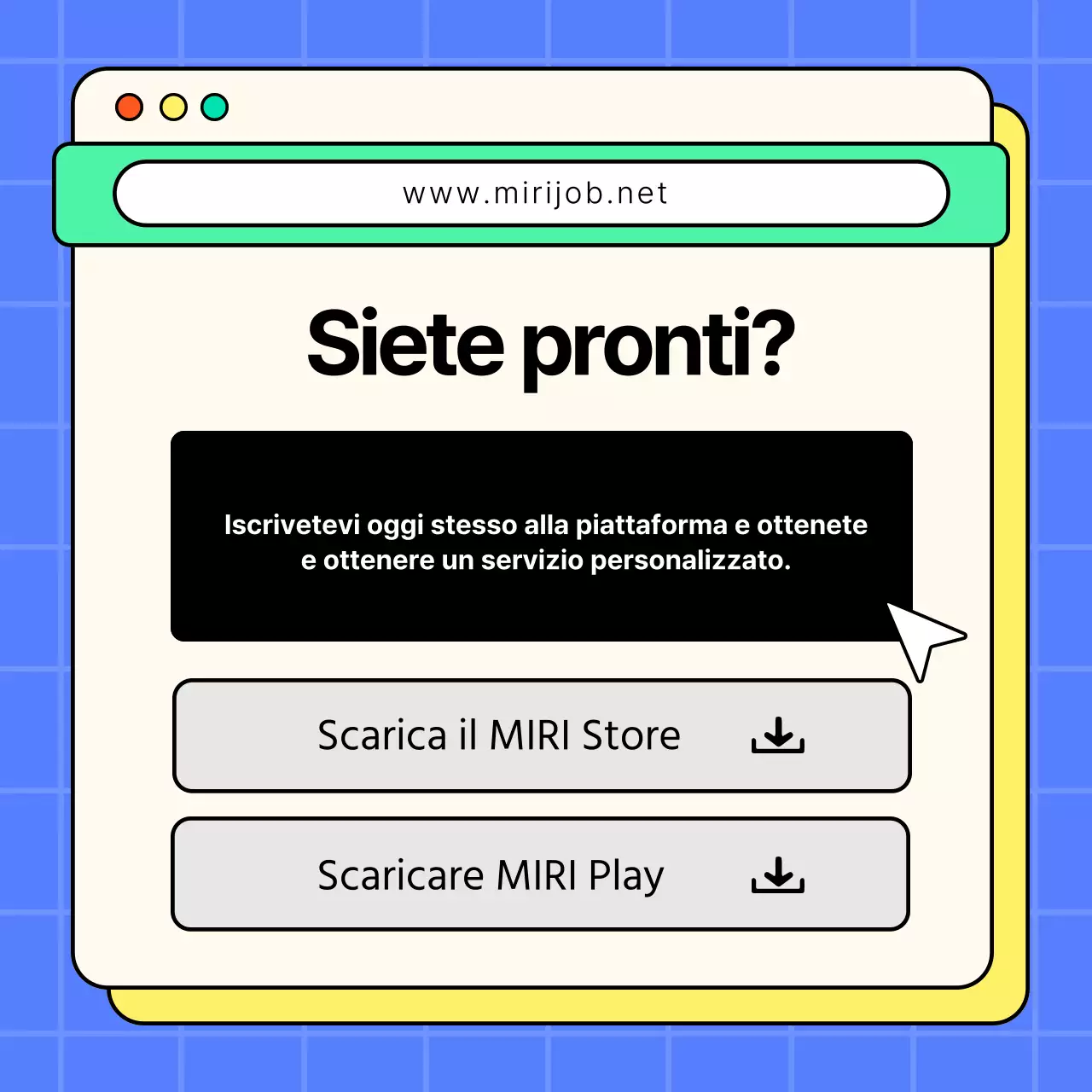 Lettera di presentazione di tendenza per l'incontro tra domanda e offerta di lavoro in giallo e blu
