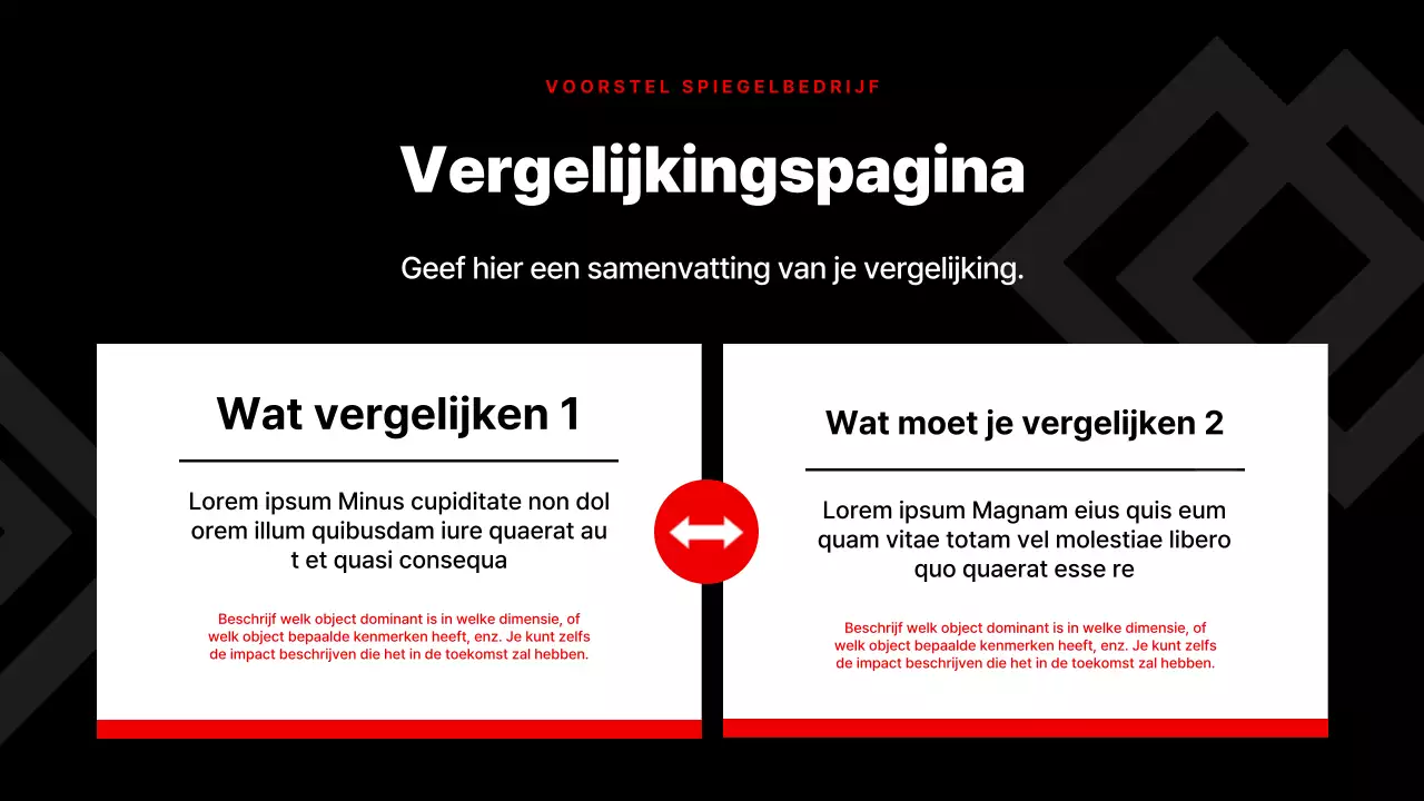 Eenvoudige bedrijfspresentatie in rood en zwart