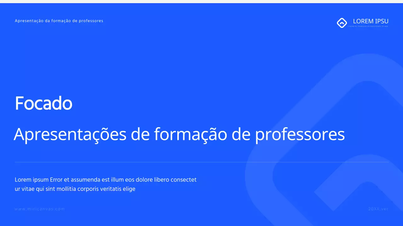 Materiais simples de formação de professores em azul e preto