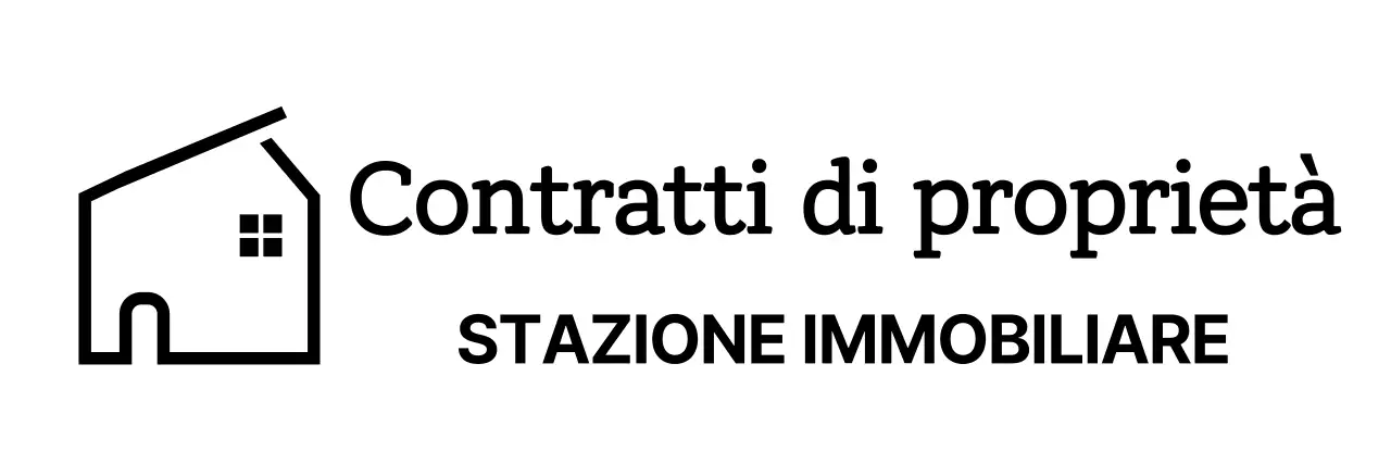 Logo del contratto immobiliare con illustrazione al tratto di una casa