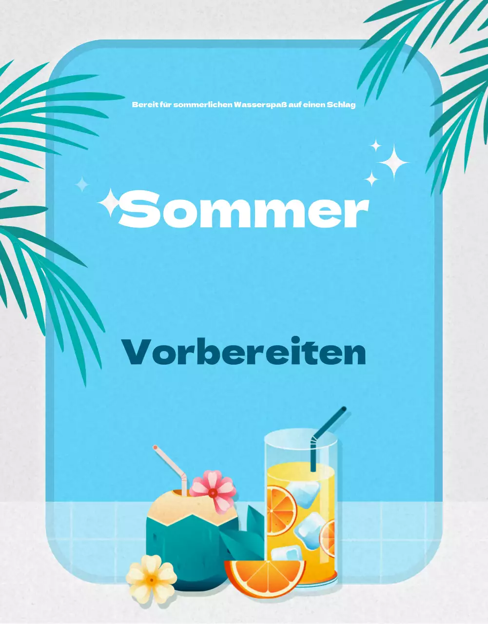 Werben Sie für eine Veranstaltung mit Vintage-Sommerartikeln in Hellblau